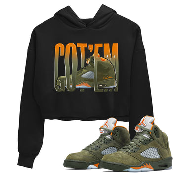 5s Olive shirt to match jordans Wiggling Gotem sneaker tees Air Jordan 5 Olive SNRT Sneaker Release Tees Black 1 crop length shirt