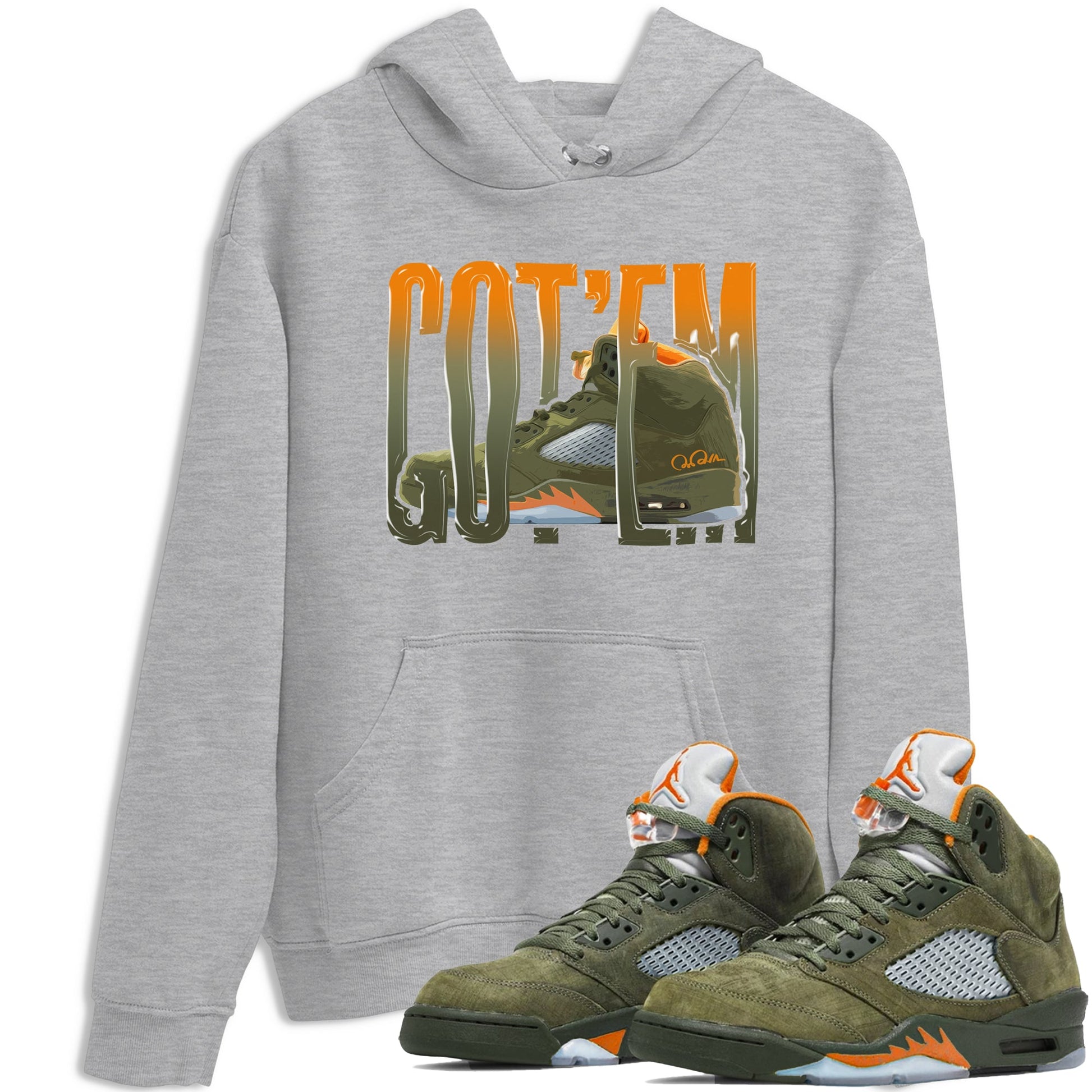 5s Olive shirt to match jordans Wiggling Gotem sneaker tees Air Jordan 5 Olive SNRT Sneaker Release Tees unisex cotton Heather Grey 1 crew neck shirt