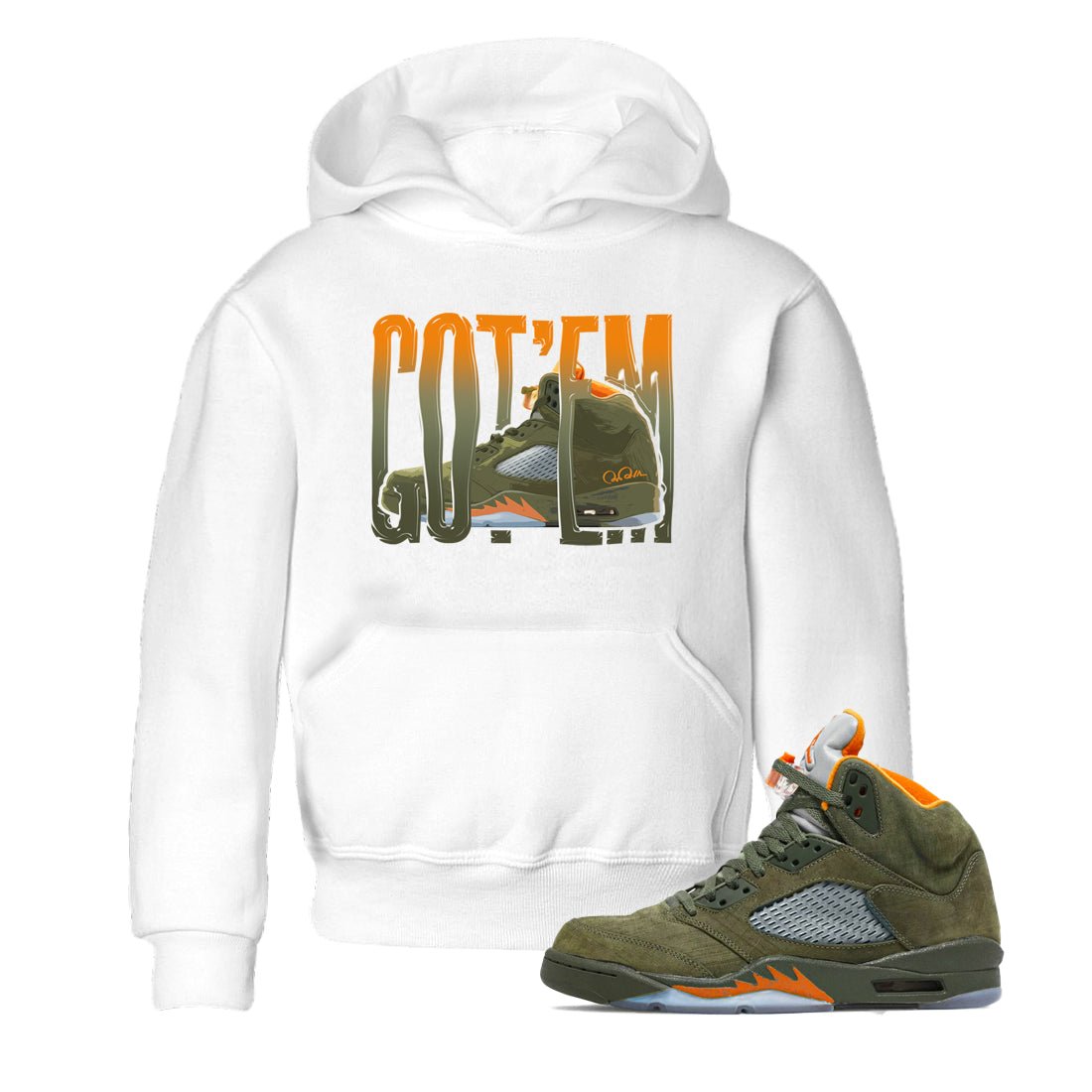 5s Olive shirt to match jordans Wiggling Gotem sneaker tees Air Jordan 5 Olive SNRT sneaker release tees baby toddler White 1 cotton Shirt