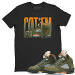 5s Olive shirt to match jordans Wiggling Gotem sneaker tees Air Jordan 5 Olive SNRT Sneaker Release Tees unisex cotton Black 1 crew neck shirt