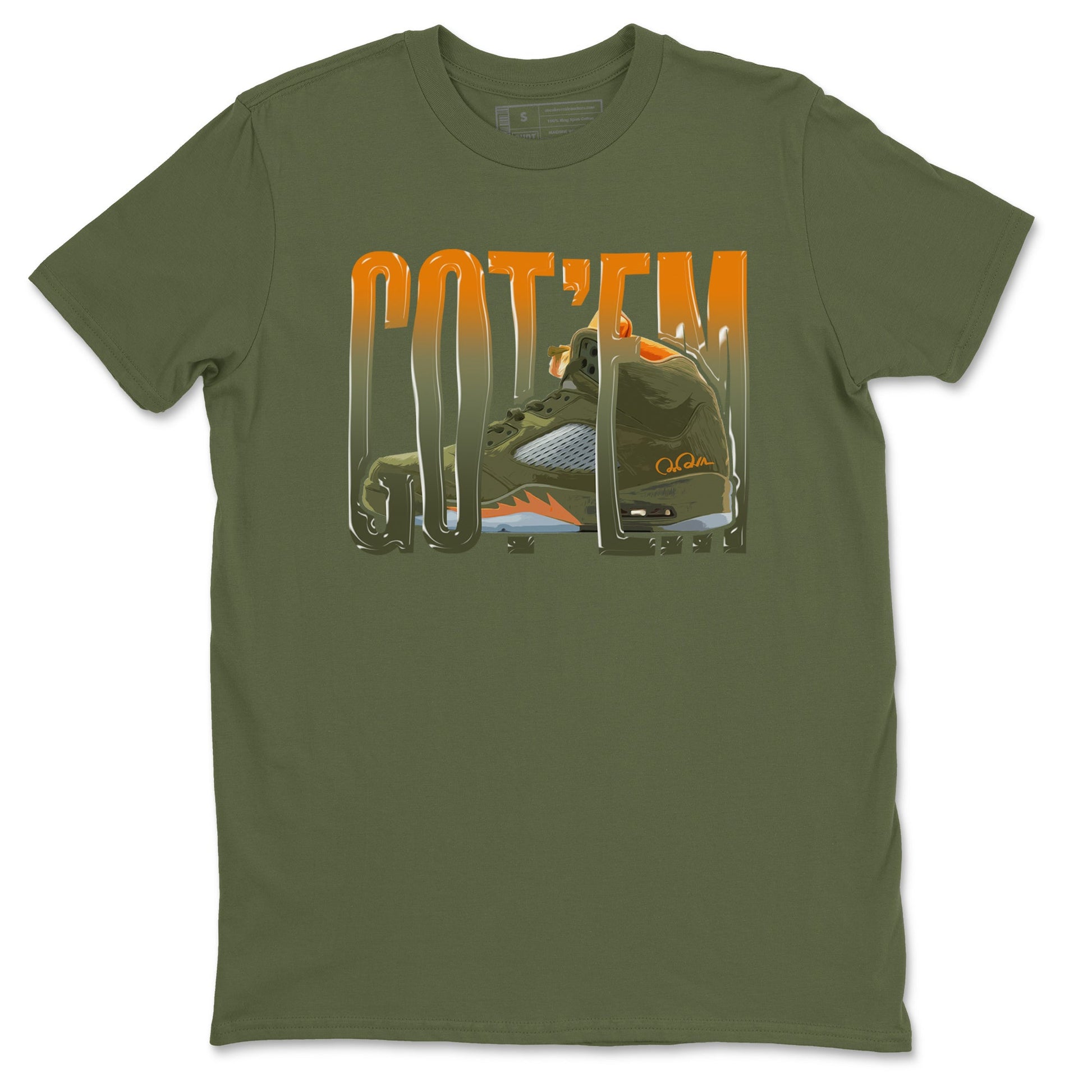 5s Olive shirt to match jordans Wiggling Gotem sneaker tees Air Jordan 5 Olive SNRT Sneaker Release Tees unisex cotton Military Green 2 crew neck shirt