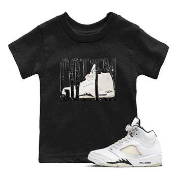 5s Sail shirt to match jordans Wiggling Gotem sneaker tees Air Jordan 5 Sail SNRT sneaker release tees baby toddler Black 1 cotton Shirt