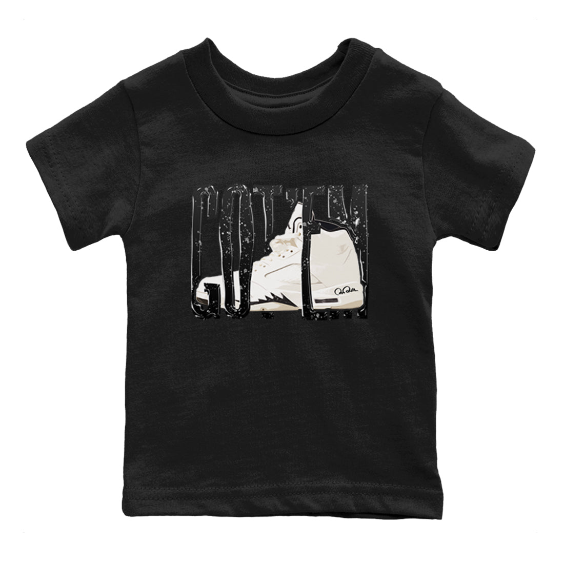 5s Sail shirt to match jordans Wiggling Gotem sneaker tees Air Jordan 5 Sail SNRT sneaker release tees baby toddler Black 2 cotton Shirt