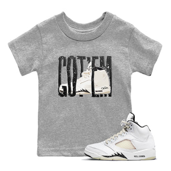 5s Sail shirt to match jordans Wiggling Gotem sneaker tees Air Jordan 5 Sail SNRT sneaker release tees baby toddler Heather Grey 1 cotton Shirt