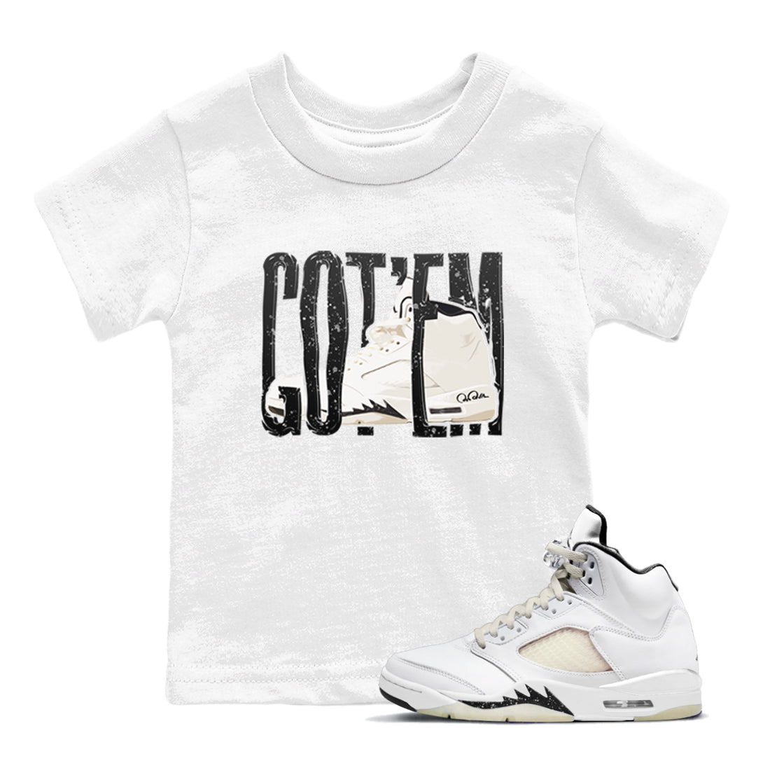 5s Sail shirt to match jordans Wiggling Gotem sneaker tees Air Jordan 5 Sail SNRT sneaker release tees baby toddler White 1 cotton Shirt