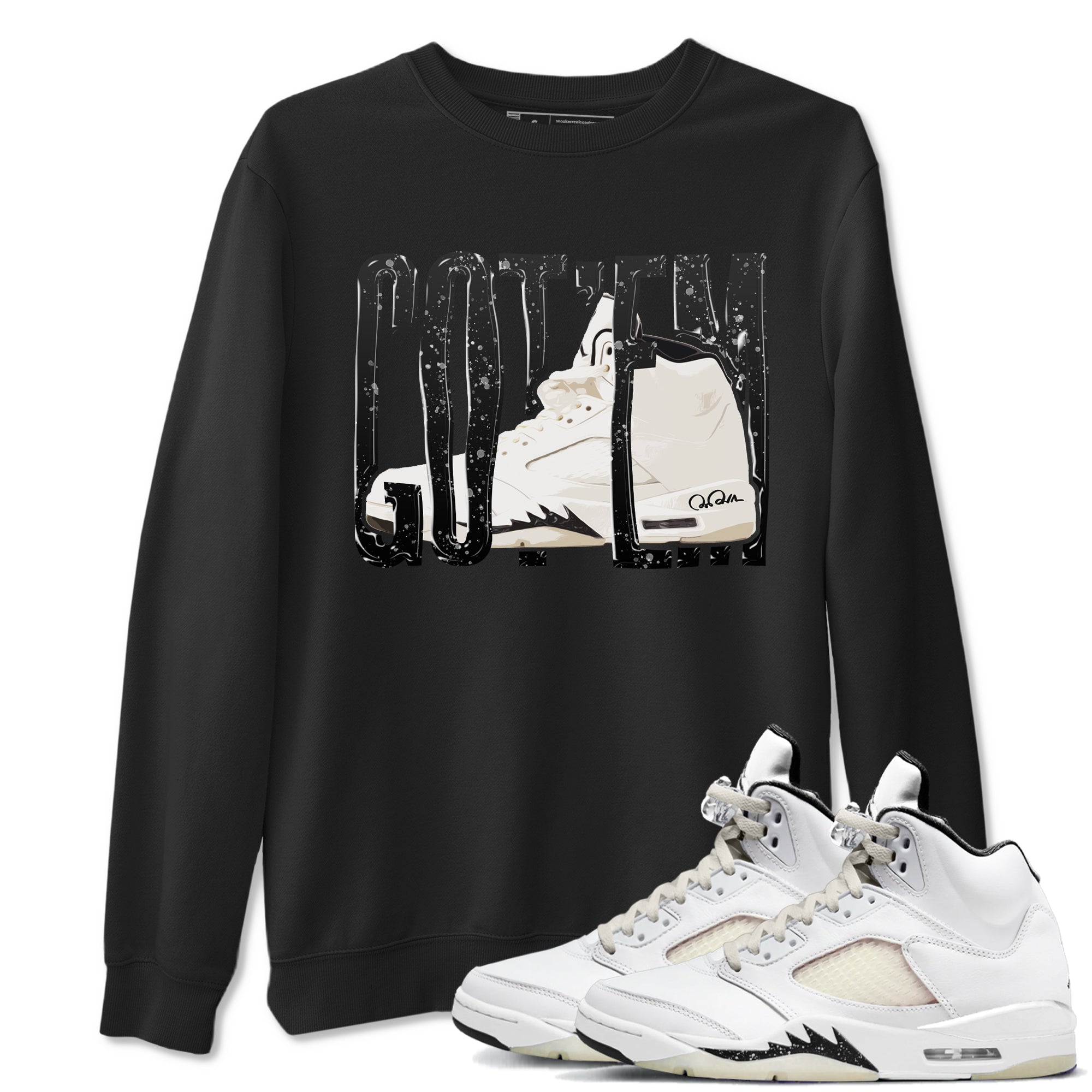 5s Sail shirt to match jordans Wiggling Gotem sneaker tees Air Jordan 5 Sail SNRT Sneaker Release Tees unisex cotton Black 1 crew neck shirt