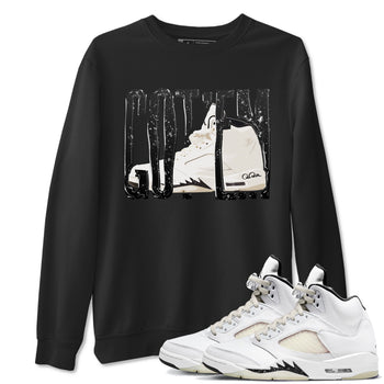 5s Sail shirt to match jordans Wiggling Gotem sneaker tees Air Jordan 5 Sail SNRT Sneaker Release Tees unisex cotton Black 1 crew neck shirt
