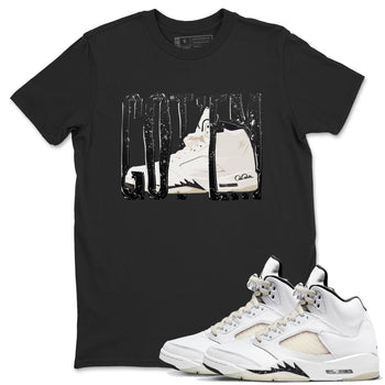 5s Sail shirt to match jordans Wiggling Gotem sneaker tees Air Jordan 5 Sail SNRT Sneaker Release Tees unisex cotton Black 1 crew neck shirt