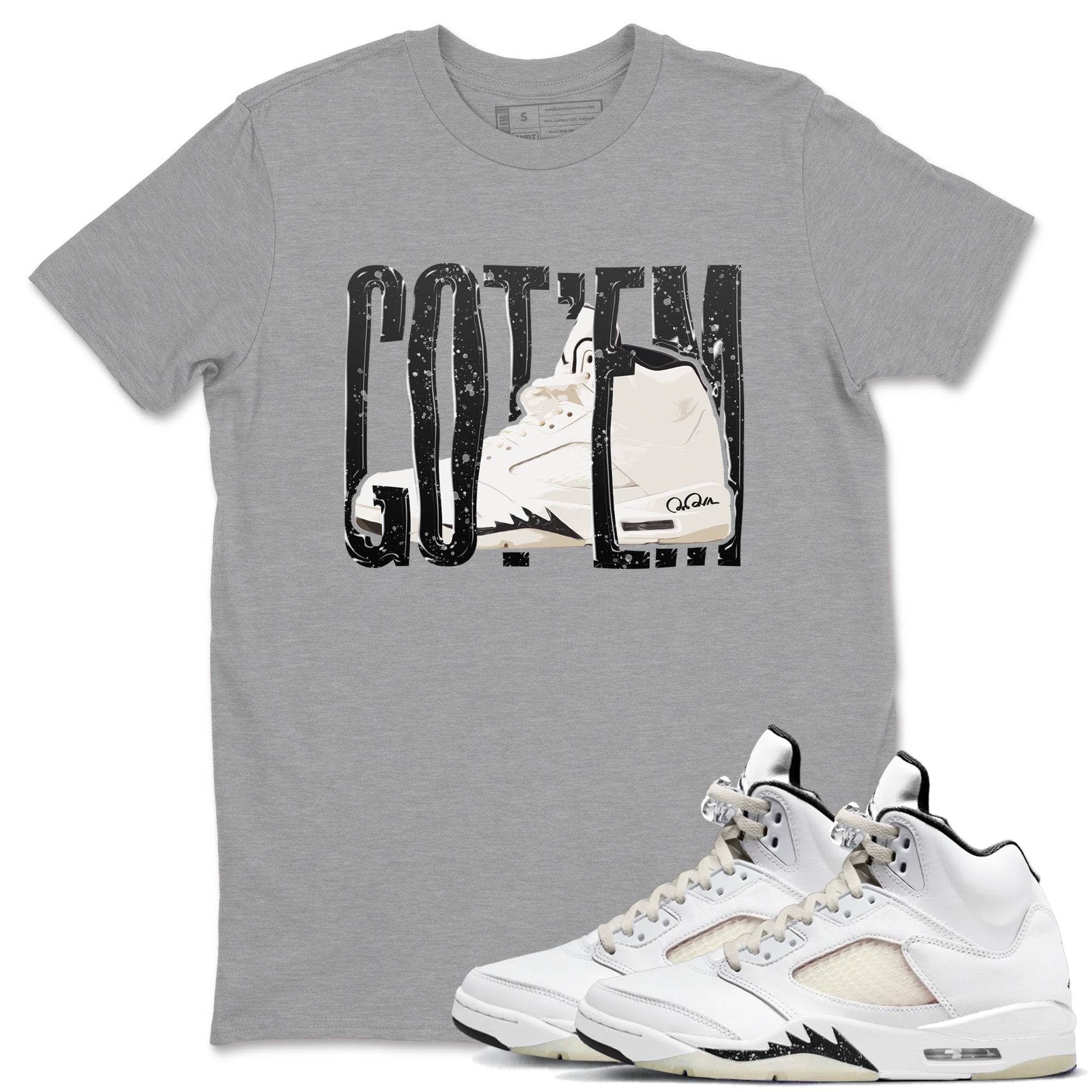 5s Sail shirt to match jordans Wiggling Gotem sneaker tees Air Jordan 5 Sail SNRT Sneaker Release Tees unisex cotton Heather Grey 1 crew neck shirt