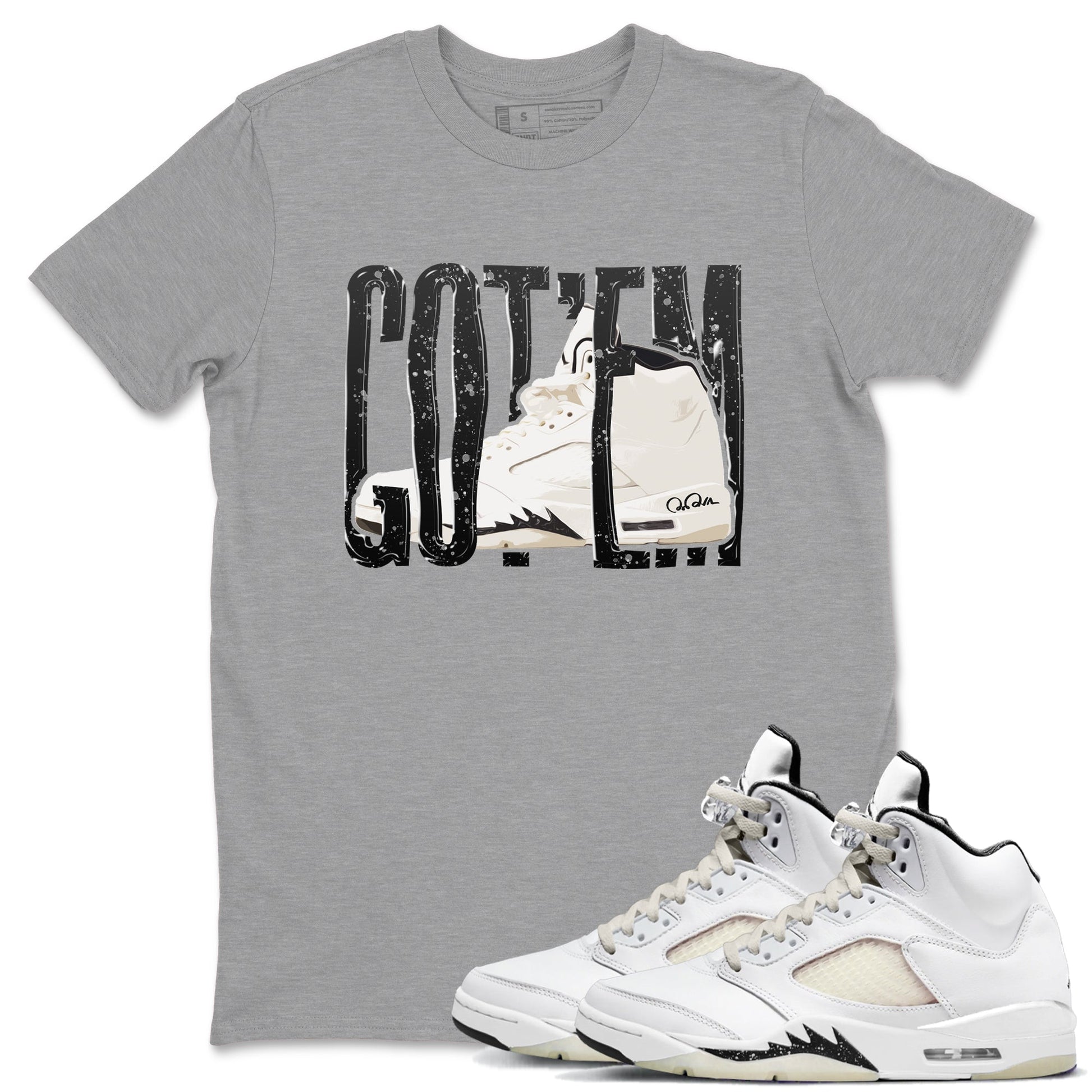 5s Sail shirt to match jordans Wiggling Gotem sneaker tees Air Jordan 5 Sail SNRT Sneaker Release Tees unisex cotton Heather Grey 1 crew neck shirt