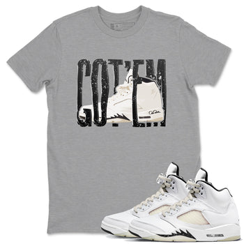 5s Sail shirt to match jordans Wiggling Gotem sneaker tees Air Jordan 5 Sail SNRT Sneaker Release Tees unisex cotton Heather Grey 1 crew neck shirt