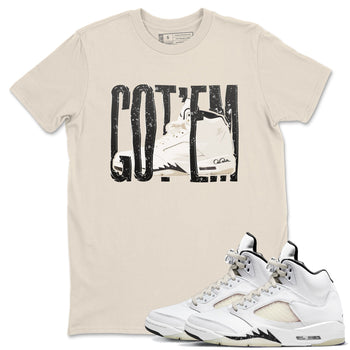 5s Sail shirt to match jordans Wiggling Gotem sneaker tees Air Jordan 5 Sail SNRT Sneaker Release Tees unisex cotton Natural 1 crew neck shirt