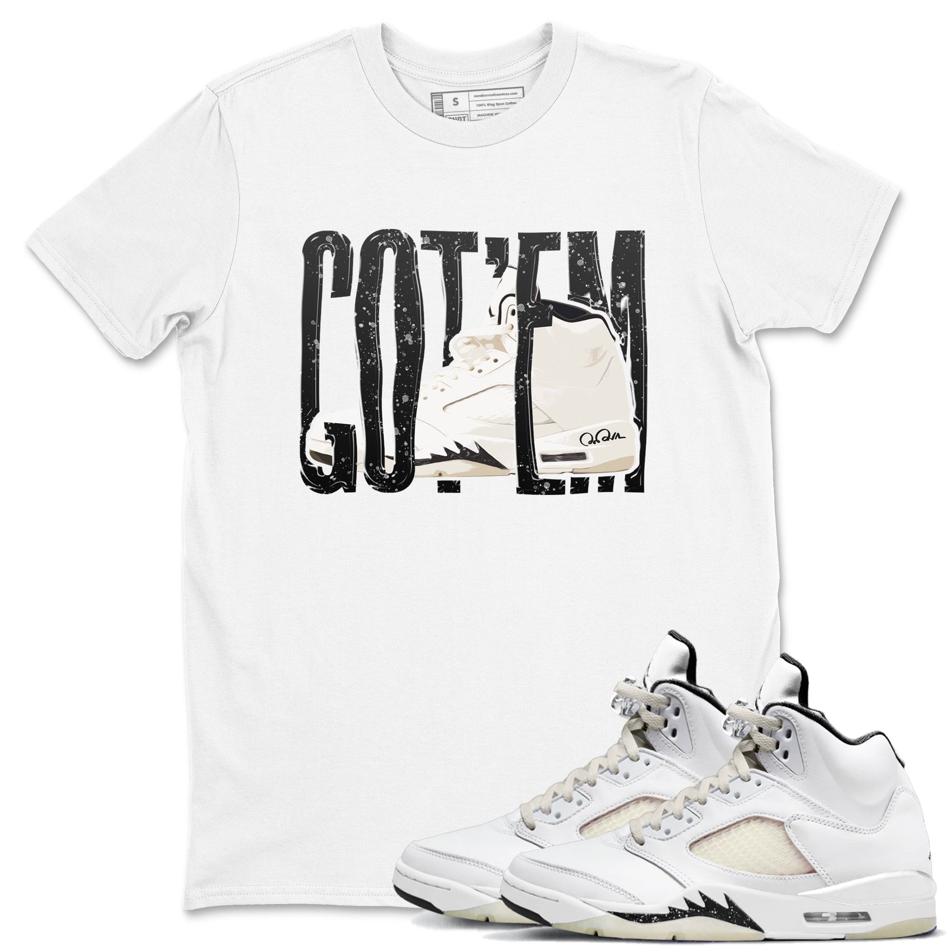 5s Sail shirt to match jordans Wiggling Gotem sneaker tees Air Jordan 5 Sail SNRT Sneaker Release Tees unisex cotton White 1 crew neck shirt