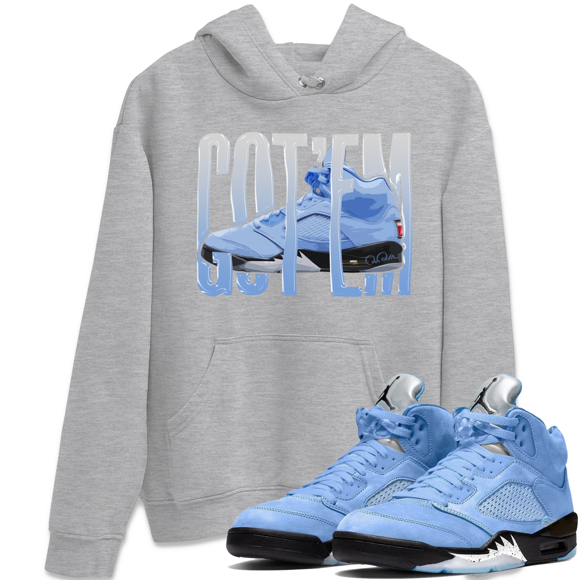 Jordan 5 UNC Jordan Shirts Wiggling Gotem Sneaker Tees AJ5 UNC SNRT Sneaker Tees Unisex Shirts Heather Grey 1