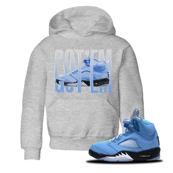 Jordan 5 UNC Jordan Shirts Wiggling Gotem Sneaker Tees AJ5 UNC Sneaker Release Tees Kids Shirts Heather Grey 1