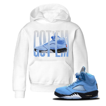 Jordan 5 UNC Jordan Shirts Wiggling Gotem Sneaker Tees AJ5 UNC Sneaker Release Tees Kids Shirts White 1