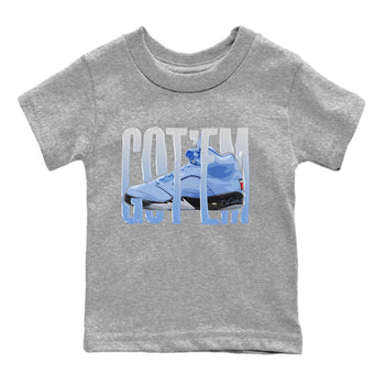 Jordan 5 UNC Jordan Shirts Wiggling Gotem Sneaker Tees AJ5 UNC Sneaker Release Tees Kids Shirts Heather Grey 2