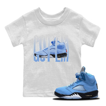 Jordan 5 UNC Jordan Shirts Wiggling Gotem Sneaker Tees AJ5 UNC Sneaker Release Tees Kids Shirts White 1