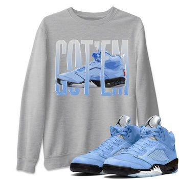 Jordan 5 UNC Jordan Shirts Wiggling Gotem Sneaker Tees AJ5 UNC SNRT Sneaker Tees Unisex Shirts Heather Grey 1