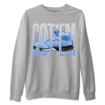 Jordan 5 UNC Jordan Shirts Wiggling Gotem Sneaker Tees AJ5 UNC SNRT Sneaker Tees Unisex Shirts Heather Grey 2