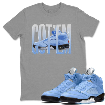 Air Jordan 5 UNC Wiggling Gotem Crew Neck Sneaker Tees Air Jordan 5 UNC Sneaker T-Shirts Size Chart