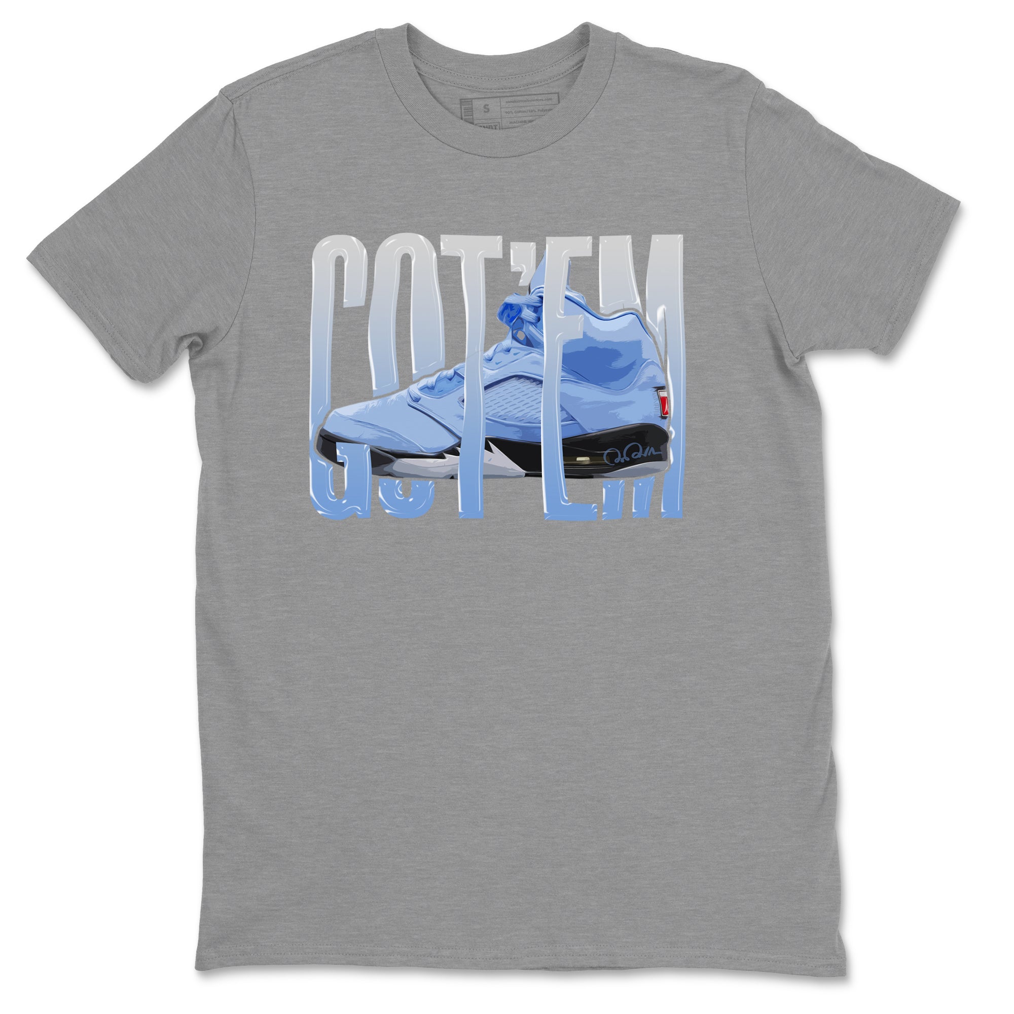Jordan 5 UNC Jordan Shirts Wiggling Gotem Sneaker Tees AJ5 UNC SNRT Sneaker Tees Unisex Shirts Heather Grey 2