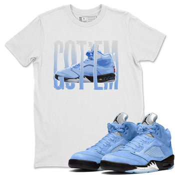 Jordan 5 UNC Jordan Shirts Wiggling Gotem Sneaker Tees AJ5 UNC SNRT Sneaker Tees Unisex Shirts White 1
