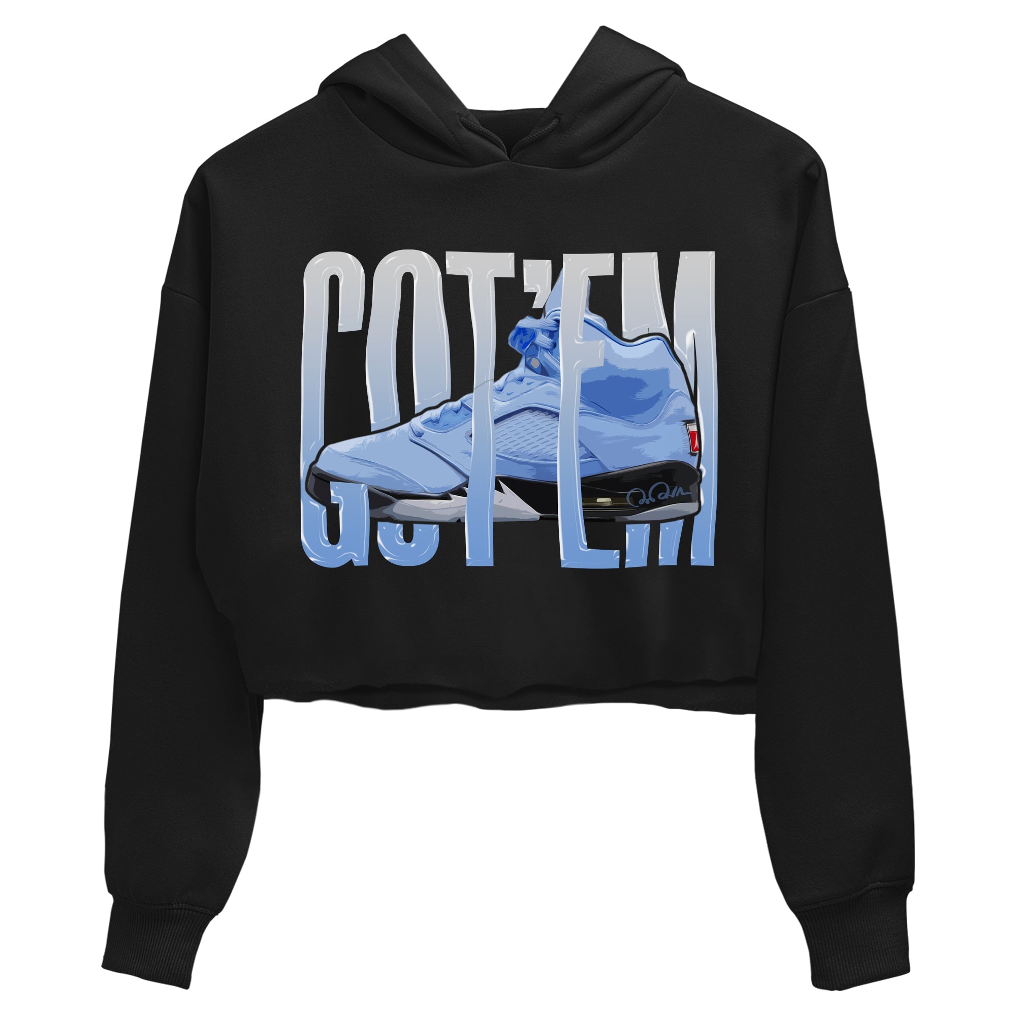 Jordan 5 UNC Jordan Shirts Wiggling Gotem Sneaker Tees AJ5 UNC Sneaker Release Tees Women's Shirts Black 2