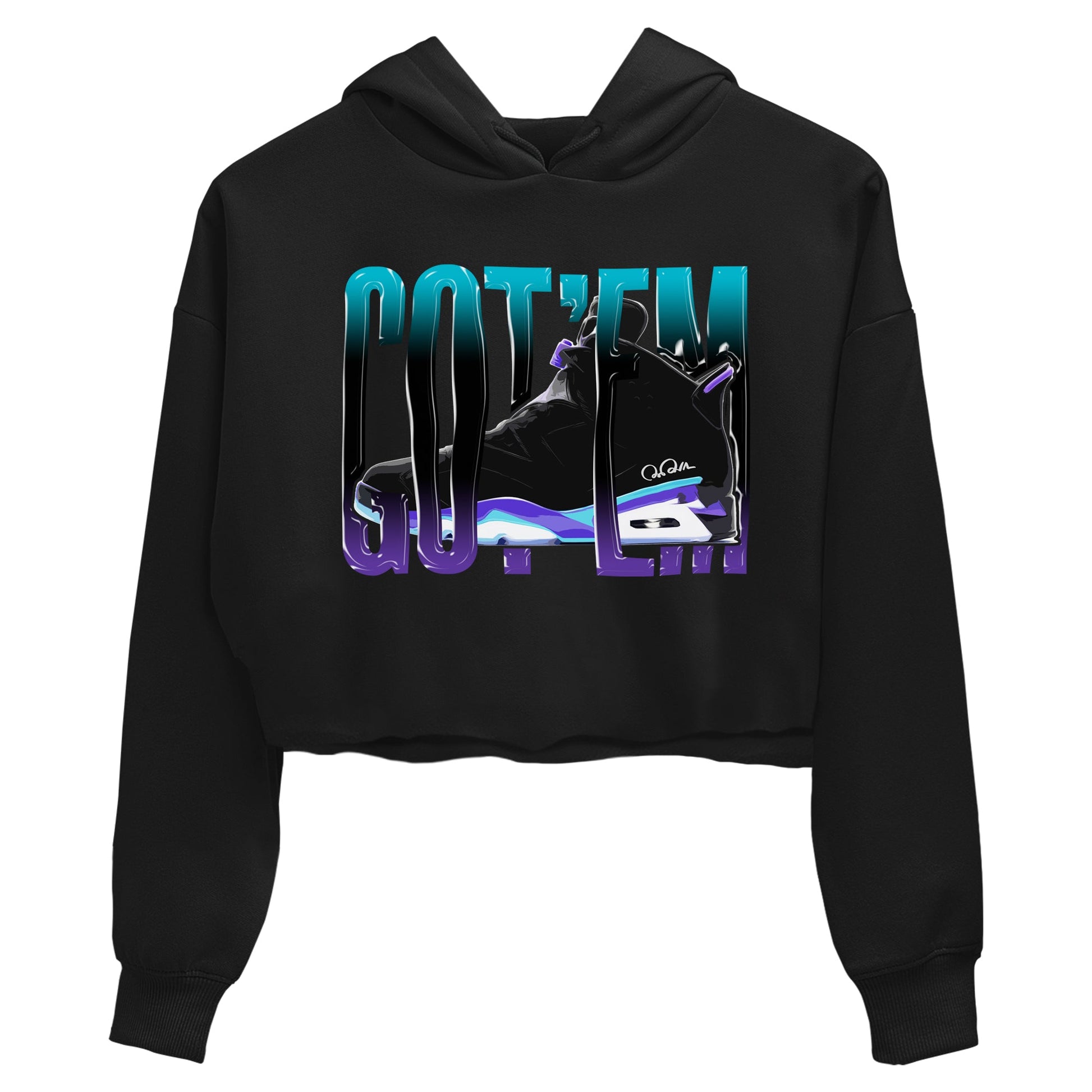 Air Jordan 6 Aqua Sneaker Match Tees Wiggling Gotem Sneaker Tees AJ6 Aqua Sneaker Release Tees Women's Shirts Black 2