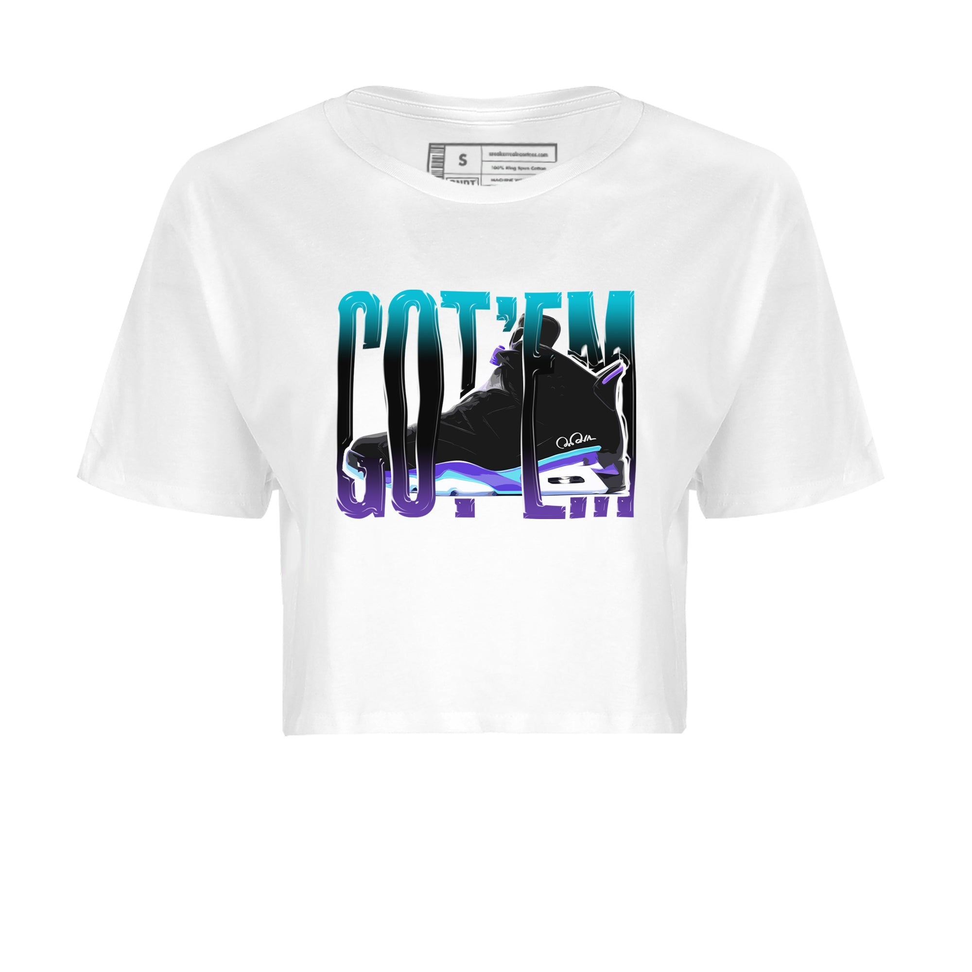 Air Jordan 6 Aqua Sneaker Match Tees Wiggling Gotem Sneaker Tees AJ6 Aqua Sneaker Release Tees Women's Shirts White 2