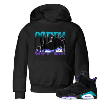 Air Jordan 6 Aqua Sneaker Match Tees Wiggling Gotem Sneaker Tees AJ6 Aqua Sneaker Release Tees Kids Shirts Black 1