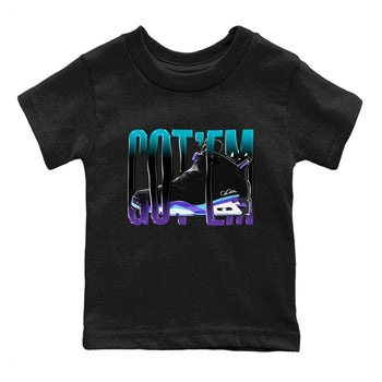 Air Jordan 6 Aqua Sneaker Match Tees Wiggling Gotem Sneaker Tees AJ6 Aqua Sneaker Release Tees Kids Shirts Black 2
