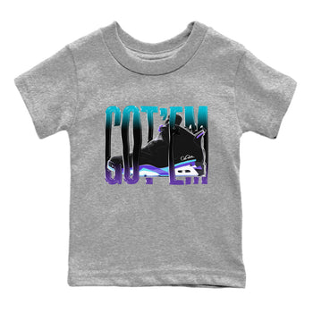 Air Jordan 6 Aqua Sneaker Match Tees Wiggling Gotem Sneaker Tees AJ6 Aqua Sneaker Release Tees Kids Shirts Heather Grey 2