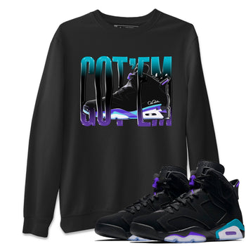 Air Jordan 6 Aqua Sneaker Match Tees Wiggling Gotem Sneaker Tees AJ6 Aqua Sneaker Release Tees Unisex Shirts Black 1