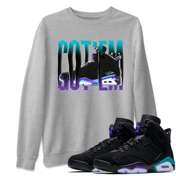 Air Jordan 6 Aqua Sneaker Match Tees Wiggling Gotem Sneaker Tees AJ6 Aqua Sneaker Release Tees Unisex Shirts Heather Grey 1