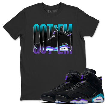 Air Jordan 6 Aqua Sneaker Match Tees Wiggling Gotem Sneaker Tees AJ6 Aqua Sneaker Release Tees Unisex Shirts Black 1