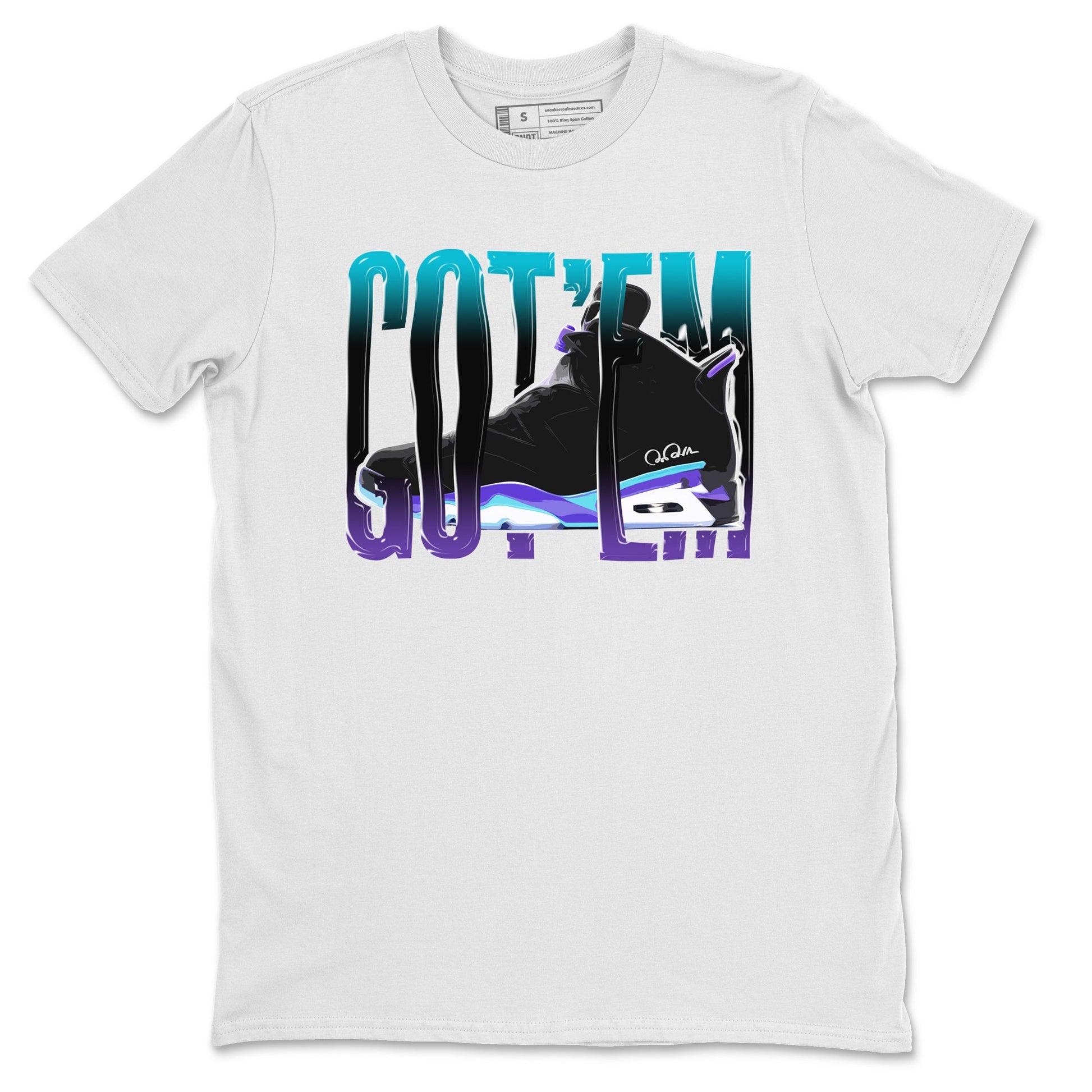 Air Jordan 6 Aqua Sneaker Match Tees Wiggling Gotem Sneaker Tees AJ6 Aqua Sneaker Release Tees Unisex Shirts White 2