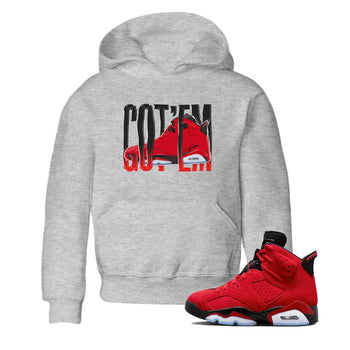 Air Jordan 6 Toro Bravo Sneaker Match Tees Wiggling Gotem Sneaker Tees 3D Graphic Design Shirts AJ6 Toro Bravo Sneaker Release Tees Kids Shirts Heather Grey 1