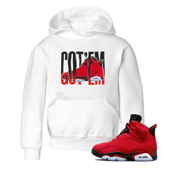 Air Jordan 6 Toro Bravo Sneaker Match Tees Wiggling Gotem Sneaker Tees 3D Graphic Design Shirts AJ6 Toro Bravo Sneaker Release Tees Kids Shirts White 1