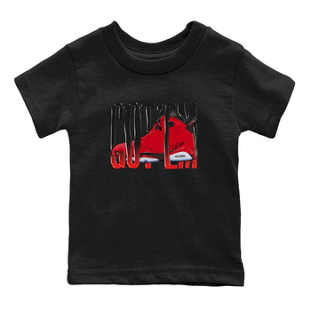 Air Jordan 6 Toro Bravo Sneaker Match Tees Wiggling Gotem Sneaker Tees 3D Graphic Design Shirts AJ6 Toro Bravo Sneaker Release Tees Kids Shirts Black 2
