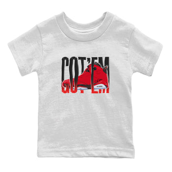 Air Jordan 6 Toro Bravo Sneaker Match Tees Wiggling Gotem Sneaker Tees 3D Graphic Design Shirts AJ6 Toro Bravo Sneaker Release Tees Kids Shirts White 2