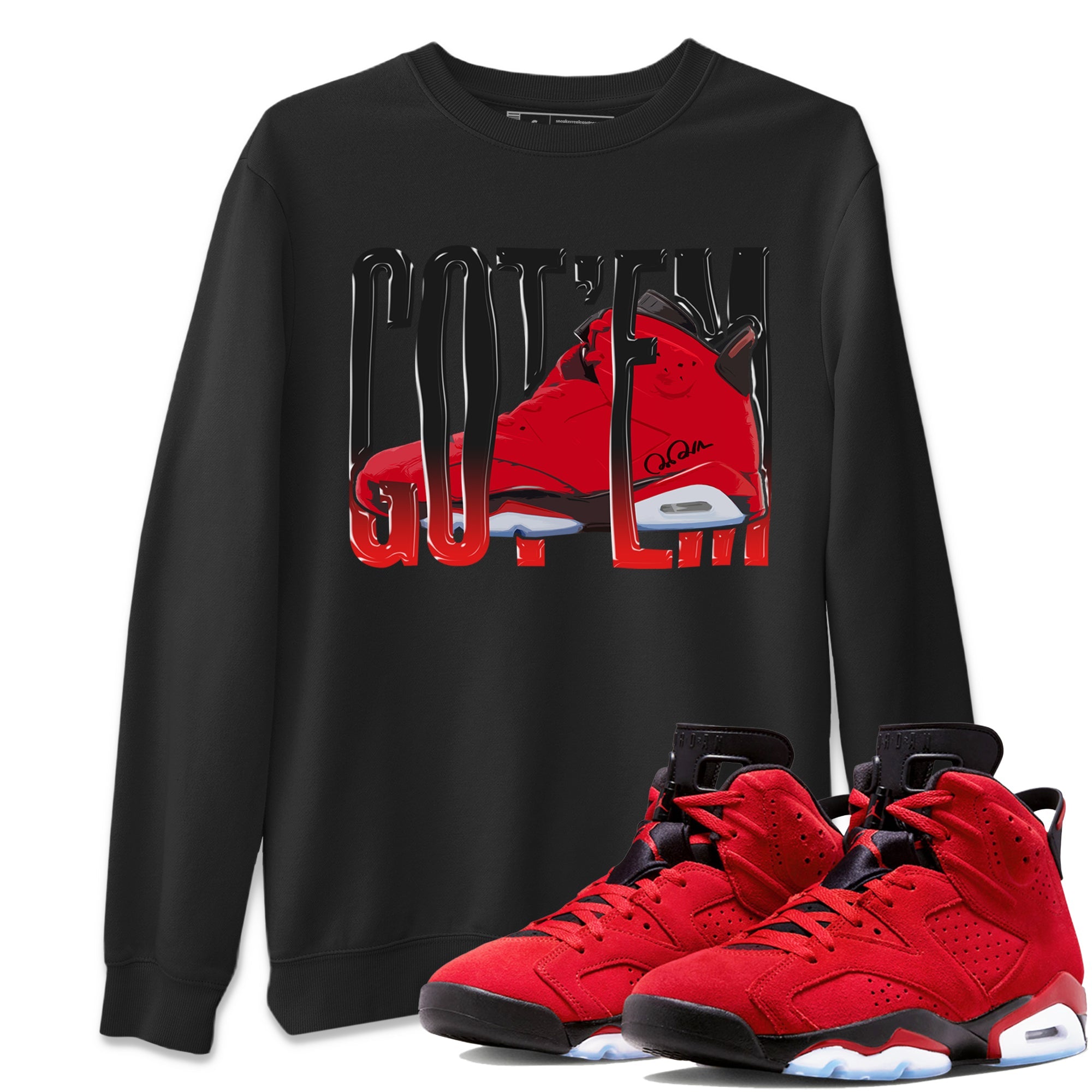 Air Jordan 6 Toro Bravo Wiggling Gotem Crew Neck Sneaker Tees 3D Graphic Design Shirts AJ6 Toro Bravo Sneaker T-Shirts Washing and Care Tip