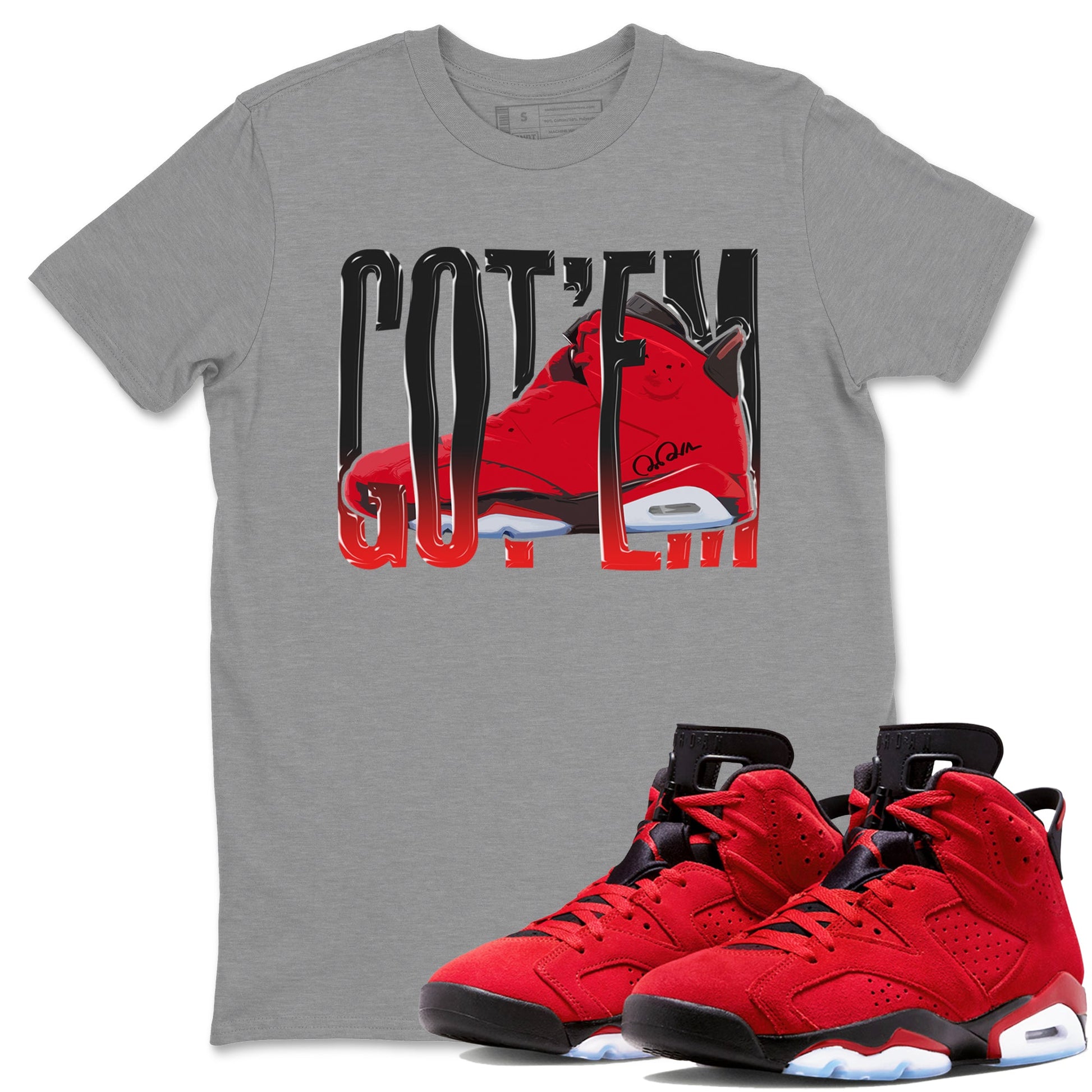 Air Jordan 6 Toro Bravo Wiggling Gotem Crew Neck Sneaker Tees 3D Graphic Design Shirts AJ6 Toro Bravo Sneaker T-Shirts Size Chart