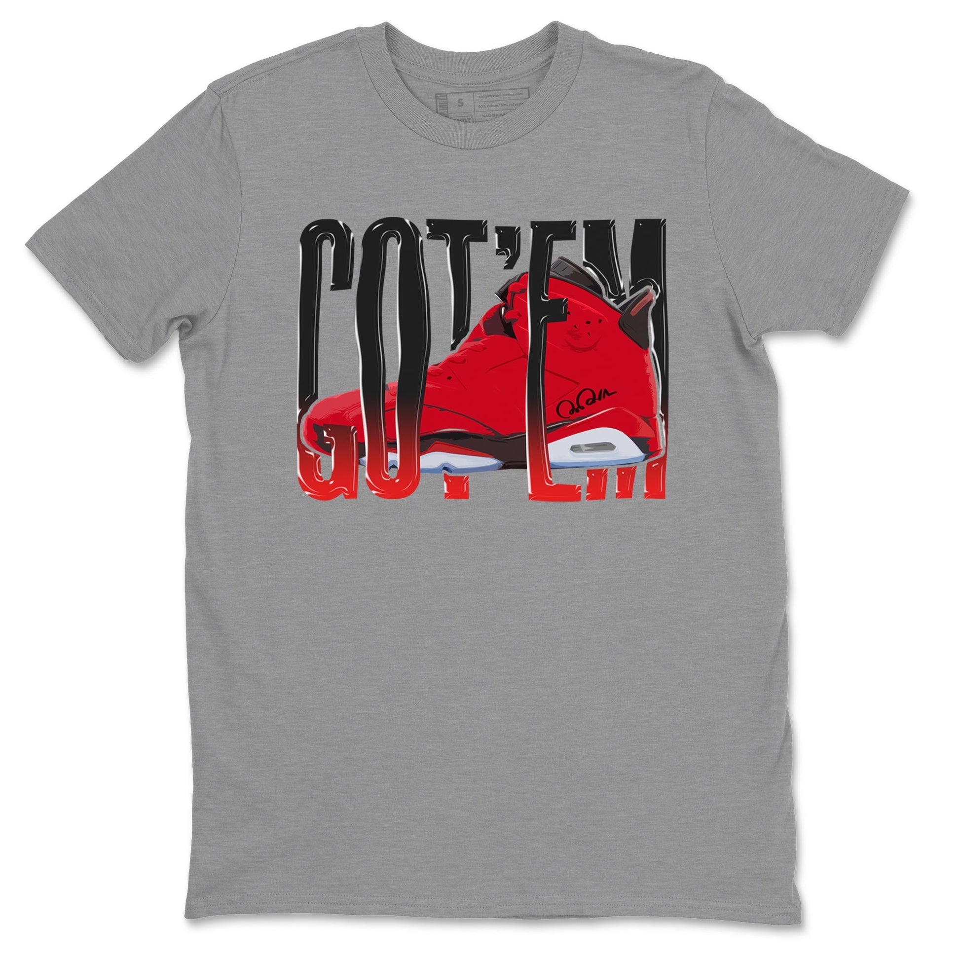 Air Jordan 6 Toro Bravo Sneaker Match Tees Wiggling Gotem Sneaker Tees 3D Graphic Design Shirts AJ6 Toro Bravo Sneaker Release Tees Unisex Shirts Heather Grey 2