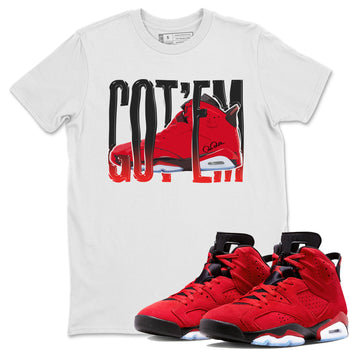 Air Jordan 6 Toro Bravo Sneaker Match Tees Wiggling Gotem Sneaker Tees 3D Graphic Design Shirts AJ6 Toro Bravo Sneaker Release Tees Unisex Shirts White 1