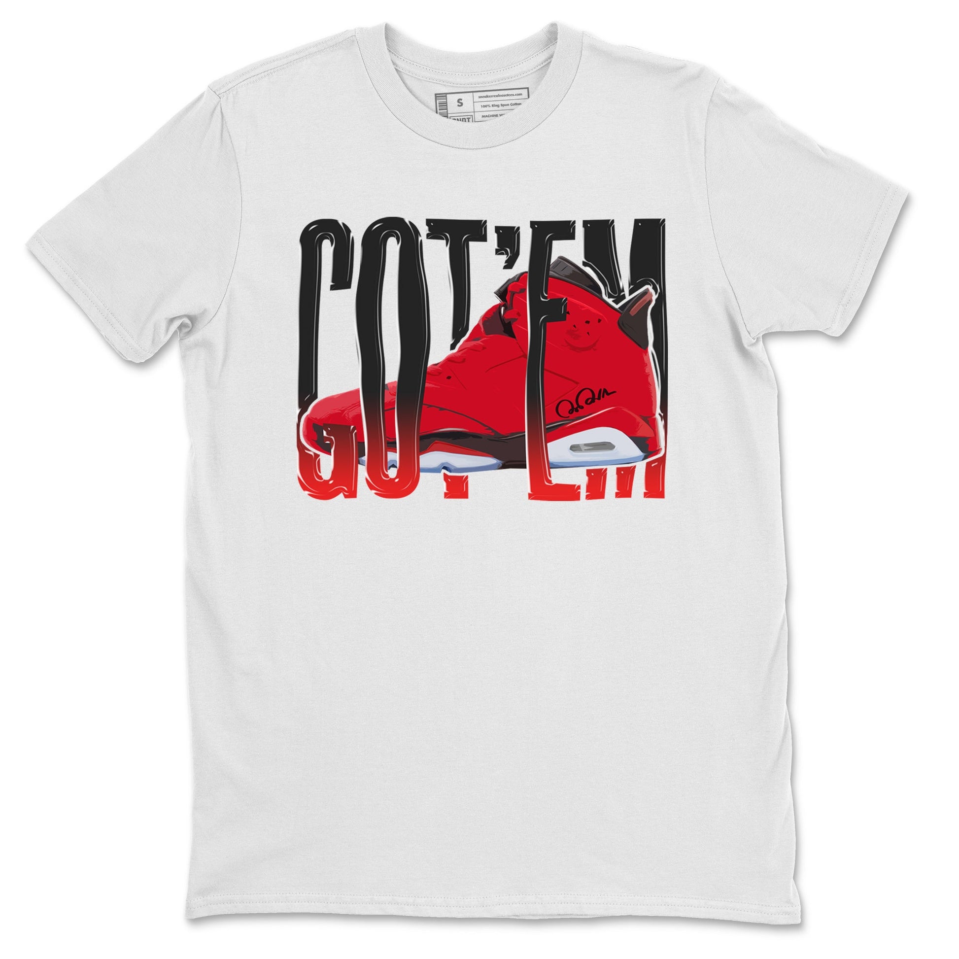 Air Jordan 6 Toro Bravo Sneaker Match Tees Wiggling Gotem Sneaker Tees 3D Graphic Design Shirts AJ6 Toro Bravo Sneaker Release Tees Unisex Shirts White 2