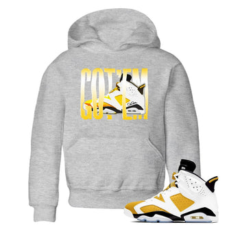 Air Jordan 6 Yellow Ochre shirt to match jordans Wiggling Gotem sneaker tees AJ6 Yellow Ochre SNRT Sneaker Release Tees Baby Toddler Heather Grey 1 T-Shirt