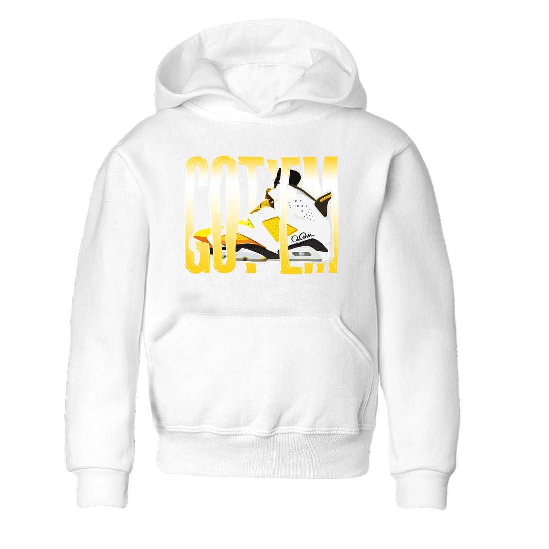 Air Jordan 6 Yellow Ochre shirt to match jordans Wiggling Gotem sneaker tees AJ6 Yellow Ochre SNRT Sneaker Release Tees Baby Toddler White 2 T-Shirt
