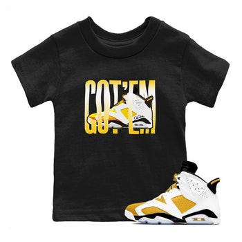 Air Jordan 6 Yellow Ochre shirt to match jordans Wiggling Gotem sneaker tees AJ6 Yellow Ochre SNRT Sneaker Release Tees Baby Toddler Black 1 T-Shirt