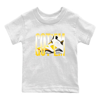 Air Jordan 6 Yellow Ochre shirt to match jordans Wiggling Gotem sneaker tees AJ6 Yellow Ochre SNRT Sneaker Release Tees Baby Toddler White 2 T-Shirt